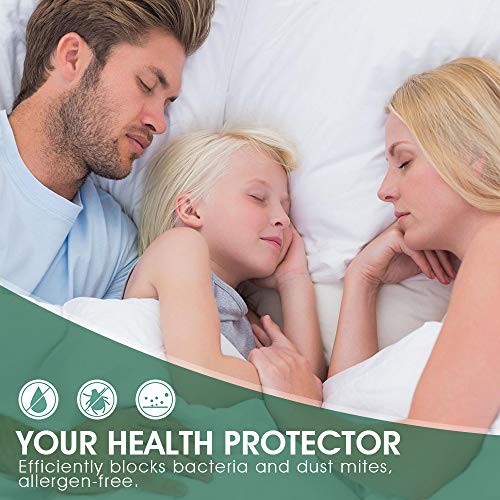 viewstar Funda Colchón 150x190/200, Algodón Protector Colchón Impermeable con Esquinas Elásticas, Transpirable& Fresco, Antiácaros& Hipoalergénico, Lavable& Silencioso, Cubre Colchón