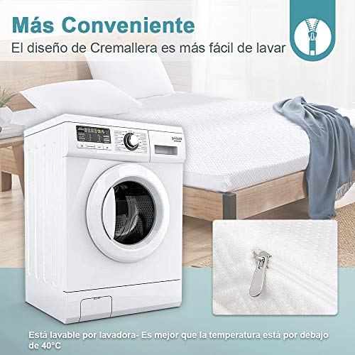 viewstar Topper Viscoelástico 150x190x5cm, Sobrecolchón con Alivio de la Presión, Topper para Colchón de Espuma de Memoria, Funda Extraíble, CertiPUR-EU Certificado