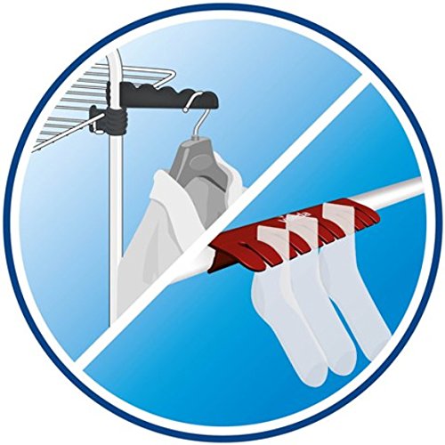 Vileda Mixer 3 - Tendedero vertical de torre de acero, 30 metros de espacio de tendido, 3 rejillas, soporte para ropa pequeña y perchas, color blanco, dimensiones abierto 137 x 71 x 71 cm