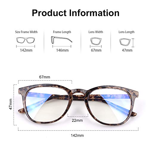 Vimbloom Gafas Ordenador Gaming UV Luz Filtro Proteccion Azul Mujer Hombre Para Antifatiga Gafas Luz Azul VI387 (Tortuga)