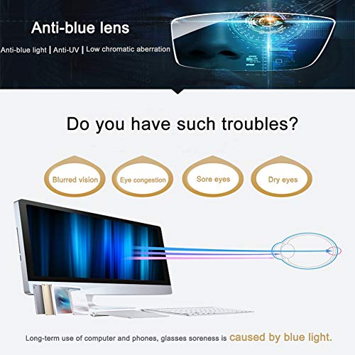 Vimbloom Gafas Ordenador Gaming UV Luz Filtro Proteccion Azul Mujer Hombre Para Antifatiga Gafas Luz Azul VI387 (Tortuga)