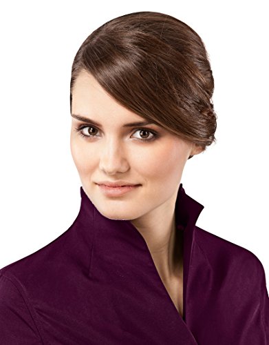 Vincenzo Boretti Camisa de Mujer Elegante y clásica, Ligeramente más angosta (Modern-fit), 100% algodón, Manga-Larga, Cuello cáliz, Lisa - no Necesita Plancha Berenjena 36