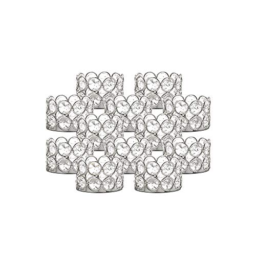 VINCIGANT Candelabro Candelabros para mesas de plata 12 piezas Set de adornos de cristal para sala de estar