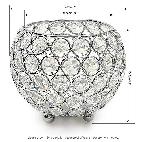 VINCIGANT Candelabros Decoración de Centro de Mesa de Portavelas Cristal Hecha a Mano de Cristal Artesanal para Bodas Caseras Café, Maquillaje Cepillo, Decoración navideña