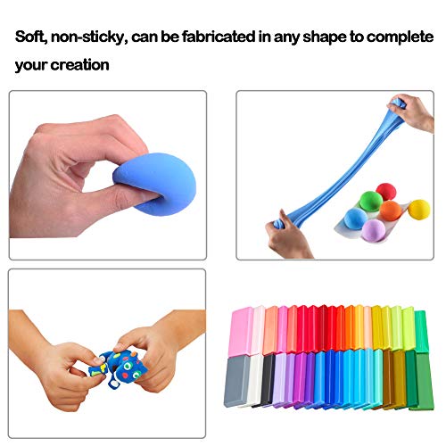 Vindany 36 Colores Arcilla polimérica Modelado de Arcilla Kit de Arcilla bicarbonato Suave no tóxico, Bricolaje con Herramientas y Caja de Almacenamiento Navidad para niños