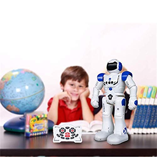 Vindany Inteligente RC Robot Juguete Control Remoto Gesto Robot Kit con programación Intelectual, Cantando y Bailando Robots Recargables multifuncionales para niños (Azul)