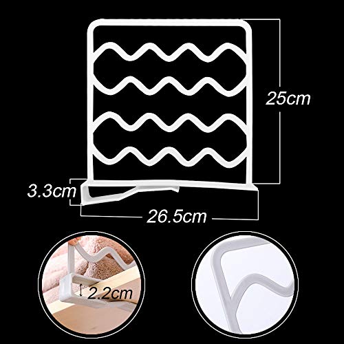 VINFUTUR 4pcs Separador Estantería Plástico para Armario Divisor Estante Divisor Balda Organizador de Armario para Almacenaje y Organización de Camisetas Toallas Jersey (Kit 4pcs)