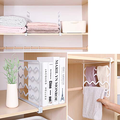 VINFUTUR 4pcs Separador Estantería Plástico para Armario Divisor Estante Divisor Balda Organizador de Armario para Almacenaje y Organización de Camisetas Toallas Jersey (Kit 4pcs)