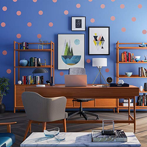 Vinilo de Pared Puntos (200 Calcomanías) Fácil de Despegar y Palo- Decoración de Lunares de Vinilo Metálico Extraíble, Etiqueta Redonda de Círculo Habitación Infantil Festiva Bebés (Oro Rosa)