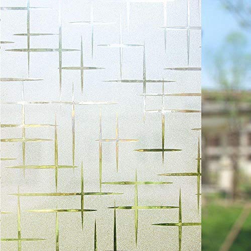 Vinilos Para Ventanas Vinilo Ventana Semi Privacidad Esmerilada Decorativa Película Ventana Autoadhesiva Sin Pegamento Película Vidrio Anti Uv Hogar Oficina Baño Pegatina Vidrio Estrella 75X100Cm