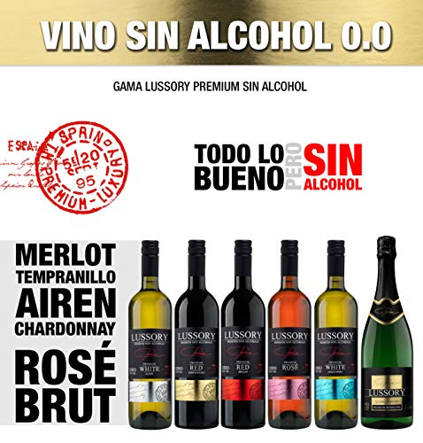 Vino desalcoholizado - LUSSORY - Blanco+Tinto+Espumoso (Lote de 3botellas x0,75) SIN ALCOHOL