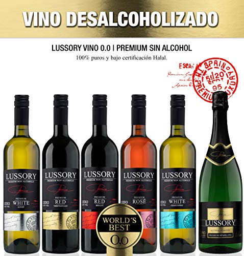 Vino desalcoholizado - LUSSORY - Blanco+Tinto+Espumoso (Lote de 3botellas x0,75) SIN ALCOHOL