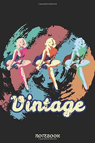 Vintage NOTEBOOK: Blanko Notizbuch mit Pin Up Girl Cover für Männer und Frauen