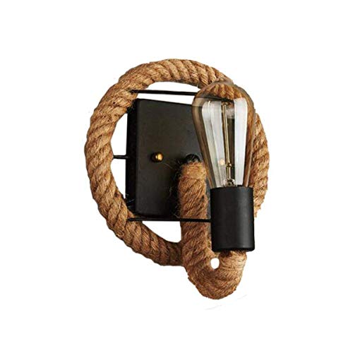 Vintage Retro pared Proyección cuerda Americanas Industrial Hierro Tubo grande cuerda lámpara de pared Loft restaurante Pasillo Salón Balcón marchas apliques （ No Fuente de luz ）