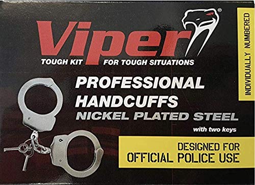 Viper TACTICAL - Esposas Profesionales - Acero Recubierto con níquel - 2 Llaves - Número de Serie único