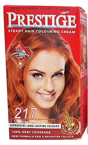 Vip’s prestige crema colorante para el cabello, color fulgor cobrizo 217