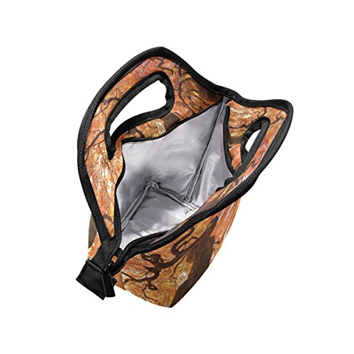 Vipsa - Bolsa de almuerzo para adultos, hombres, mujeres, niños, como el árbol, para mujeres embarazadas, impermeable, para viajes, picnic, bolsa de almuerzo con cremallera, color negro