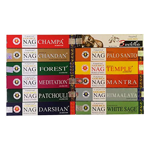 VISAYSHREE Pack 12 unds INCIENSOS Golden NAG