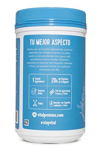 Vital Proteins Colageno en Polvo Collagen Peptides Criados en Pastos - Colágeno Hidrolizado Sin Sabor Ideal para Dietas Paleo, Cetogénica, Whole30 – Sin Glúten… (284g)