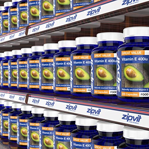 Vitamin E 400iu, 200 Softgels. Natural Vitamin E (d-Alpha Tocopherol). Powerful Antioxidant, Protects Cells from Oxidative Stress.