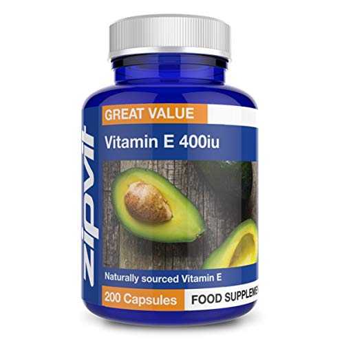 Vitamin E 400iu, 200 Softgels. Natural Vitamin E (d-Alpha Tocopherol). Powerful Antioxidant, Protects Cells from Oxidative Stress.
