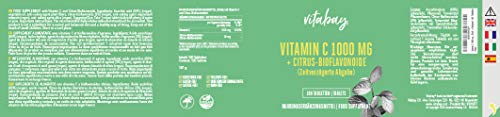 Vitamina C, 1000 mg + Bioflavonoides - Liberado por el Tiempo, 100 Tabletas Veganas