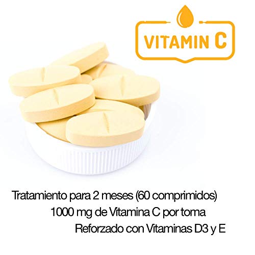 Vitamina C 1000 mg Vitamina E Vitaminas D3 pura 60 comprimidos multivitaminico para 2 meses para hombre, mujer y niños aumenta tus defensas refuerza el sistema inmunologico