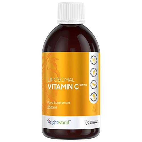 Vitamina C Liposomal 1000mg Líquida 250ml Vegana - Aumenta los Niveles de Energía, Vitamina C Pura de Alta Absorción, Reduce Cansancio y Fatiga, Potente Antioxidante, Con Ácido Ascórbico Natural