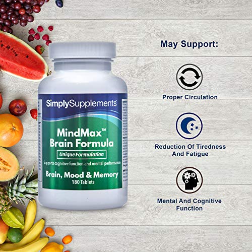 Vitaminas para la Memoria - ¡Bote para 2 meses! -180 Comprimidos - SimplySupplements