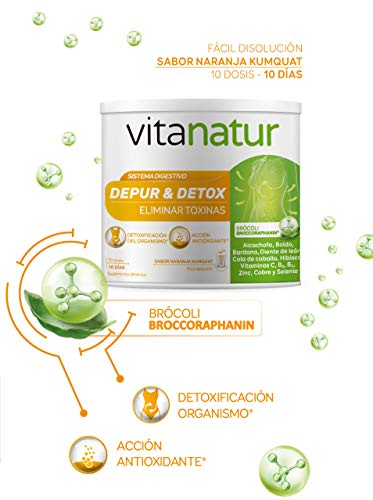 VITANATUR DEPUR & DETOX 200g - Complemento alimenticio, Ayuda al cuerpo a eliminar toxinas, Extracto de brócoli y alcachofa, Vitaminas y minerales