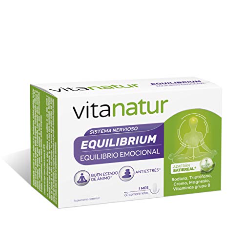 VITANATUR EQUILIBRIUM 60 Comprimidos - Complemento alimenticio equilibrio emocional, Vitaminas B12 y Magnesio, 100g