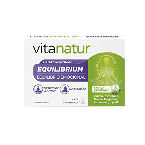VITANATUR EQUILIBRIUM 60 Comprimidos - Complemento alimenticio equilibrio emocional, Vitaminas B12 y Magnesio, 100g