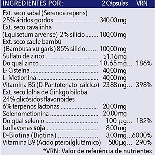 Vitaturk - 60 cap. Vitaminas Saw palmetto | Hombre y Mujer | Inhibidor de DHT causante alopecia androgenetica | Contiene Biotina, Zinc, Ginkgo biloba entre otros | FABRICADO EN ESPAÑA |