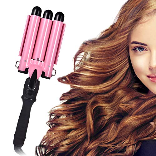 Viugreum Rizador Pelo,Tenacilla Triple Pinzas Rizadoras, Plancha Ondas Al Agua,Rizador de Pelo Para Cabello con,Pinzas rizadoras,3 Tubo Rizador,Rizador de Pelo Para Cabello Temperatura Ajustable