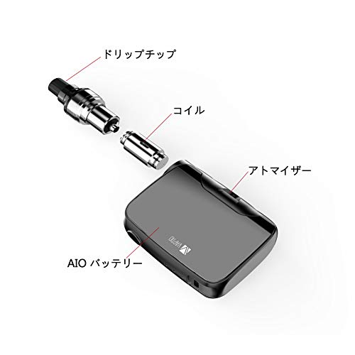 Viva Kita Fusion 50W 1500mAh Cigarrillos electrónicos E-Cigarette TPD Cumple, Sin Tabaco y Sin Nicotina (negro)