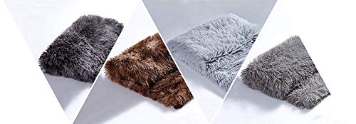 Viviland Manta Suave y Acogedora de Piel Sintética para Sofá, Cama, Silla, Coche, Viaje, Larga Peluda Manta Cálida de Felpa de PV Vellón, Color Marrón, 150x200cm