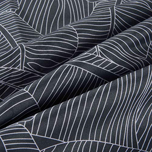 Vivilineneu Juego de Cama Funda nórdica con patrón de Hoja de Cremallera de Microfibra 230 * 220cm 2 Fundas de Almohada 75x50cm