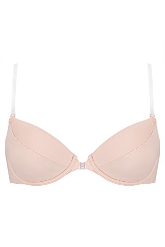 Vivisence Eve 1012 Sujetador Push-Up con Tirantes Y Espalda De Silicona para Mujeres Liso con Aros - Hecho En La UE, Beige,90D