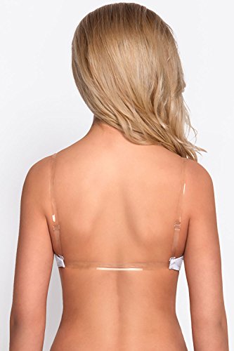 Vivisence Eve 1012 Sujetador Push-Up con Tirantes Y Espalda De Silicona para Mujeres Liso con Aros - Hecho En La UE, Blanco,85B