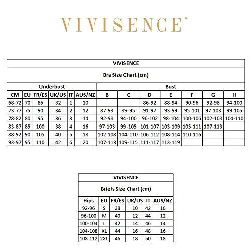 Vivisence Sujetador Push Up Moldeador para Mujeres 1041, Negro,95B