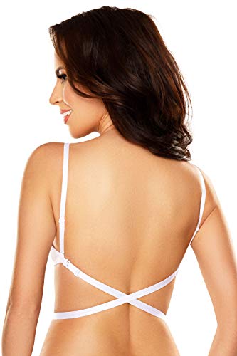 Vivisence Sujetador Push-Up Multiuso, Espalda Al Aire 1040, Blanco,95D