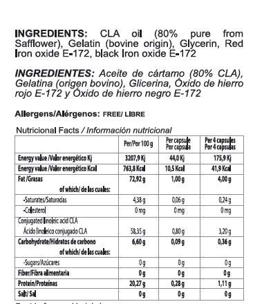 VNComp - Perlas CLA Quemador de Grasa Acido Linoleico Conjugado, 137gr, 100 Cápsulas | Muy Potente y Rápido para Adelgazar, Suplemento Quema Grasas, Aumenta y Tonifica la Musculatura