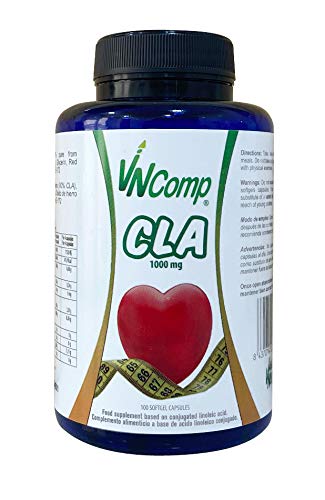 VNComp - Perlas CLA Quemador de Grasa Acido Linoleico Conjugado, 137gr, 100 Cápsulas | Muy Potente y Rápido para Adelgazar, Suplemento Quema Grasas, Aumenta y Tonifica la Musculatura