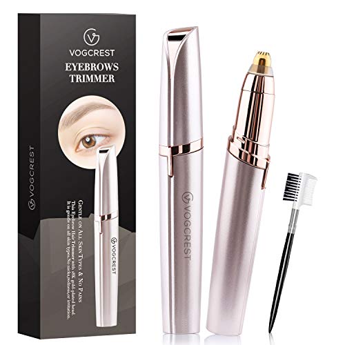 Vogcrest - Depiladora eléctrica para cejas, depiladora portátil con luz