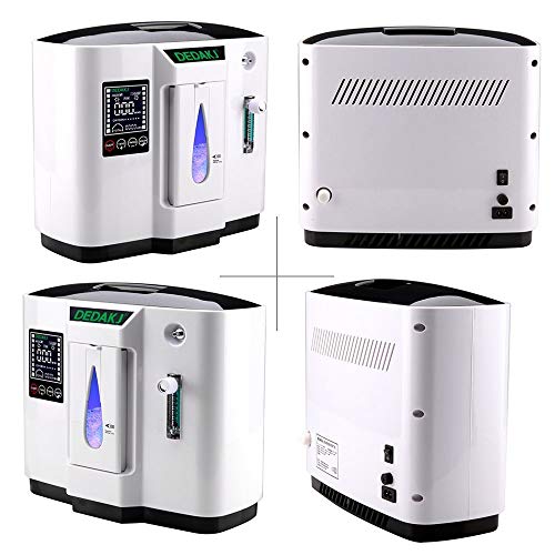 Vogvigo Portable Concentrador y generador de oxígeno 1-6L/min Oxygen Oxígeno de alta pureza Máquina Purificador de aire 90% de alta pureza para Hogar Hospital el coche y viaje (220V- Negro)