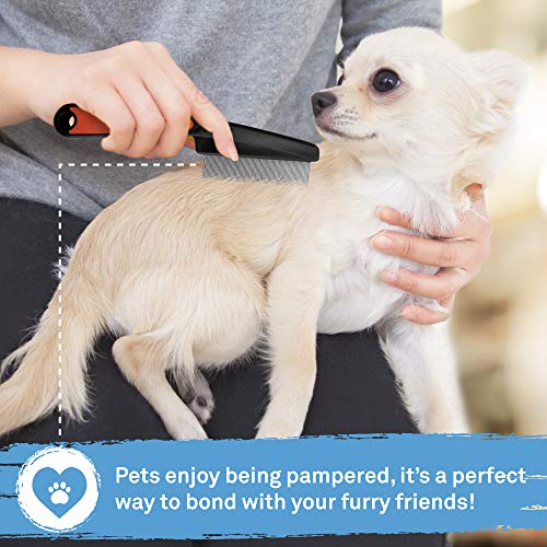volila Peine Antipulgas para Quitar Pulgas, Garrapatas, Bichos y Suciedad del Pelo de Sus Mascotas, Gatos, Perros Cepillo para Acicalar Cepillar Despulgar Desparasitar (1 Unidad)