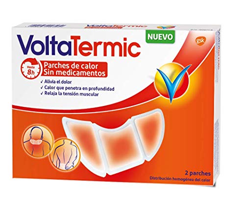VoltaTermic - Parches de Calor – Alivio del Dolor 24 horas – Sin medicamentos - 2 Parches Semicirculares