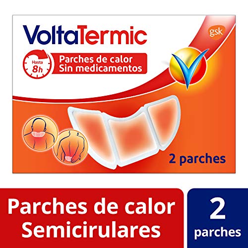 VoltaTermic - Parches de Calor – Alivio del Dolor 24 horas – Sin medicamentos - 2 Parches Semicirculares