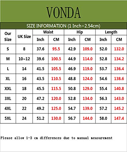 Vonda - Mono para mujer, ideal para el verano, de estilo informal, corte holgado, peto con tirantes finos, perneras anchas A-verde XXL