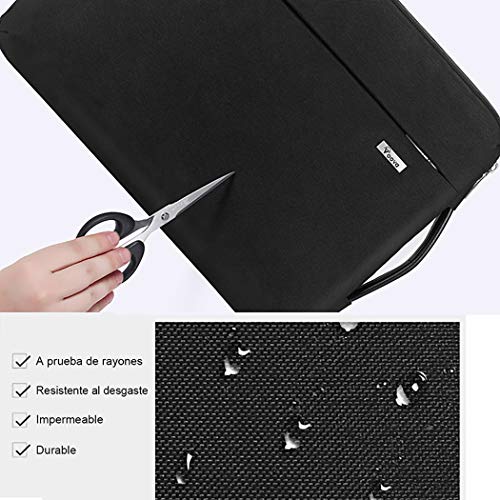 Voova Protectora de 360° Funda Portatil 14-15.6 Pulgada, Maletín Ordenador Compatible con 16" Macbook Pro 2020/15" Surface Book 3 2/XPS, Sleeve para HP Acer ASUS Chromebook con Asa, Negro